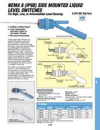 Thumbnail of document Data Sheet - LVN-90 NEMA-6 side mount liquid level switches